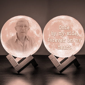 GeckoCustom Custom Photo Once By My Side Forever In My Heart Memorial Moon Lamp TH10 892353 2 Color (yellow-white) / 10cm