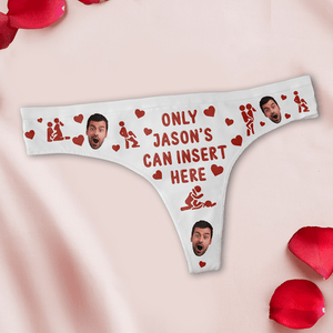 GeckoCustom Custom Photo Only He Can Insert Here Underwear Valentine's Day, Anniversary Gift for Wife HA75 891834 Female slim pants / S