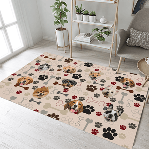 GeckoCustom Custom Photo Paws and Bones Print Patio Rug TA29 890079