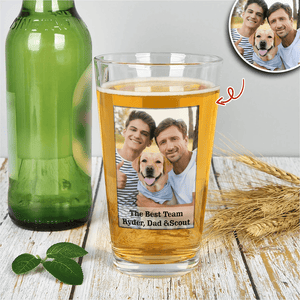 GeckoCustom Custom Photo Perfect Personalized Photo Pint Beer Glass HA75 890610 16oz