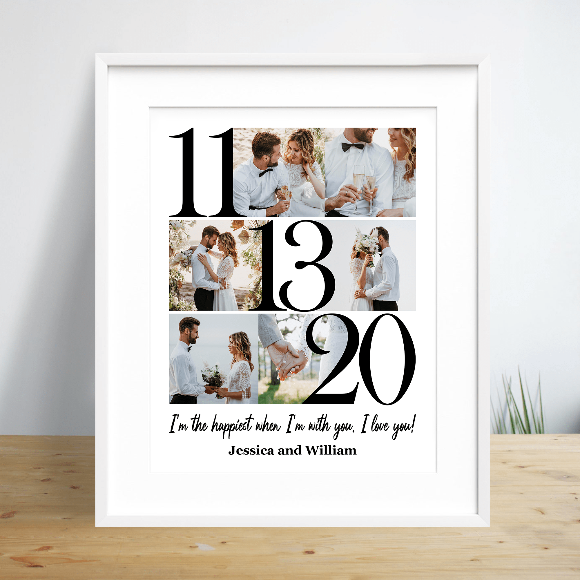 GeckoCustom Custom Photo Personalize 1st Year Anniversary Picture Frame TA29 890553