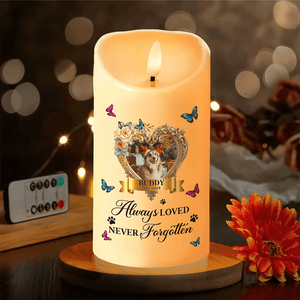 GeckoCustom Custom Photo Pet Always Loved Never Forgotten Christmas Gift LED Candle HO82 891925