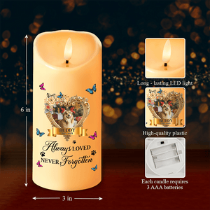 GeckoCustom Custom Photo Pet Always Loved Never Forgotten Christmas Gift LED Candle HO82 891925