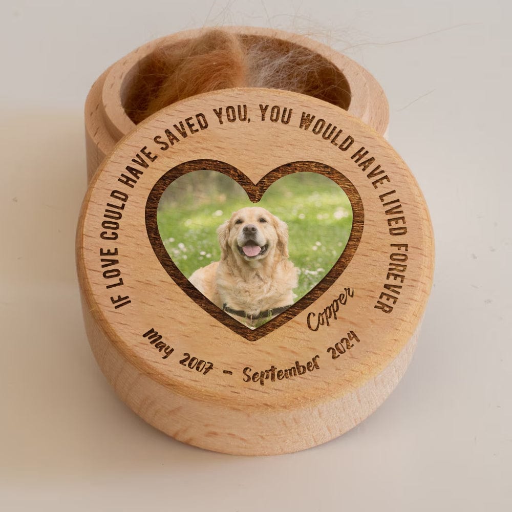 GeckoCustom Custom Photo Pet Memorial Box With Lid Wooden Keepsake TA29 889967