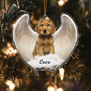 GeckoCustom Custom Photo Pet Within Angel Wings Memorial Acrylic Ornament HA75 891148