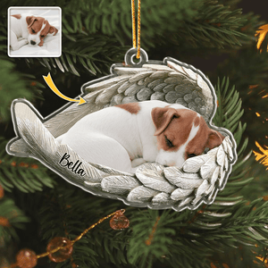 GeckoCustom Custom Photo Pet Within Angel Wings Memorial Dog Cat Acrylic Ornament N304 HA75 891174