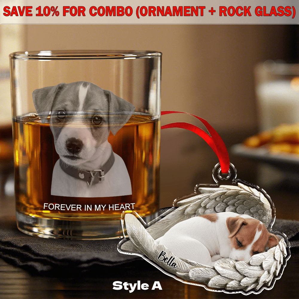 GeckoCustom Custom Photo Pet Within Angel Wings Memorial Dog Cat Acrylic Ornament N304 HA75 891174