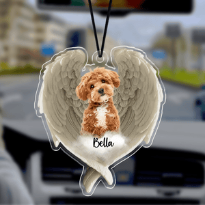 GeckoCustom Custom Photo Pet Within Angel Wings Memorial Dog Cat Acrylic Ornament N304 HA75 891174