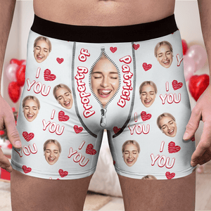 GeckoCustom Custom Photo Property Of Girlfriend, Wife Man's Boxer Valentine's Day, Anniversary Gift HA75 891822