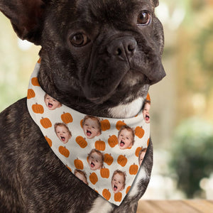 GeckoCustom Custom Photo Pumpkin Spice Dog Fall Bandana HA75 891496