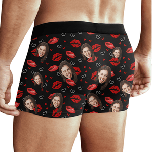 GeckoCustom Custom Photo Real Men Make Your Panties Wet Not Your Eyes Man's Boxer Valentine's Day, Anniversary Gift HA75 891858