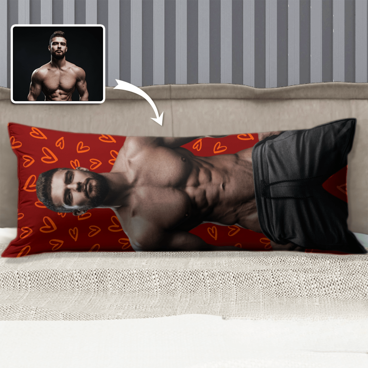 GeckoCustom Custom Photo Sexy Body Rectangle Pillow case For Couple DA199 889964