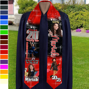 GeckoCustom Custom Photo She Believed She Could Graduation Stoles TA29 HO82 890170