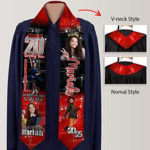 GeckoCustom Custom Photo She Believed She Could So She Did Graduation Gift Stoles N369 HO82 890170