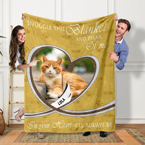 GeckoCustom Custom Photo Snuggle This Blanket And Think Of Me For Dog Lovers Blanket HO82 893092