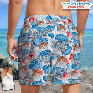 GeckoCustom Custom Photo Summer Viber For Cat Lover Beach Short N304 889435