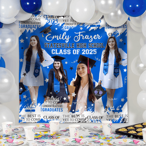 GeckoCustom Custom Photo The Best Is Yet To Come Class Of 2025 Graduation Backdrop HO82 893468