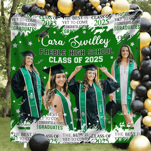 GeckoCustom Custom Photo The Best Is Yet To Come Class Of 2025 Graduation Backdrop HO82 893468