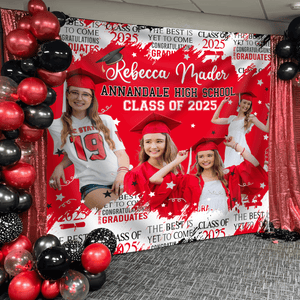 GeckoCustom Custom Photo The Best Is Yet To Come Class Of 2025 Graduation Backdrop HO82 893468