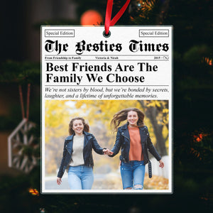 GeckoCustom Custom Photo The Bestie Times Friendship Gifts Newspaper Acrylic Ornament HO82 N304 893316