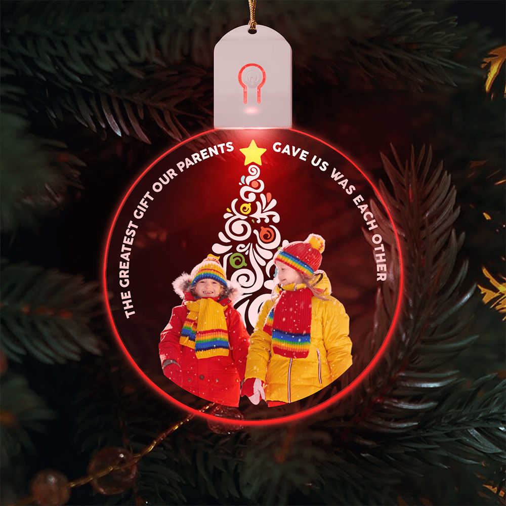 GeckoCustom Custom Photo The Greatest Gift Was Each Other Christmas LED Acrylic Ornament TH10 892105 3 inches