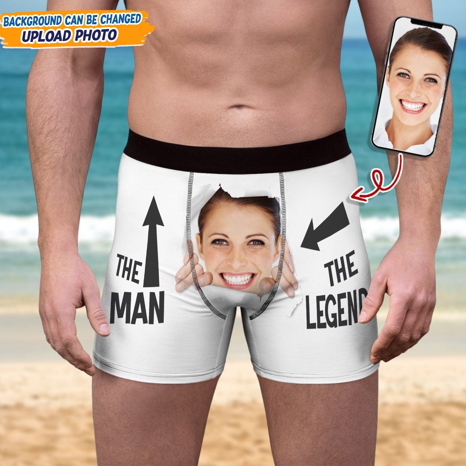 GeckoCustom Custom Photo The Man The Legend Boxer Briefs N304 889487