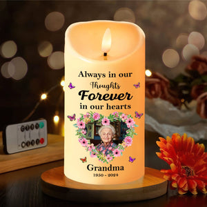 GeckoCustom Custom Photo This Candle Burns In Loving Memory Memorial LED Candle HA75 891837