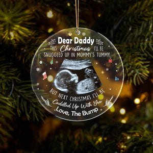 GeckoCustom Custom Photo This Christmas Baby Bump To Daddy Acrylic Ornament HA75 891068