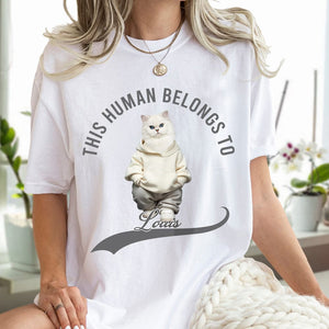 GeckoCustom Custom Photo This Human Belongs To Dog Cat Shirt TH10 892377 Premium Tee (Favorite) / P Light Blue / S