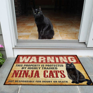 GeckoCustom Custom Photo This Property Is Protected By My Cat Doormat TA29 889831