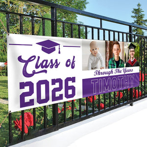 GeckoCustom Custom Photo Through The Years Graduation Banner TH10 892357