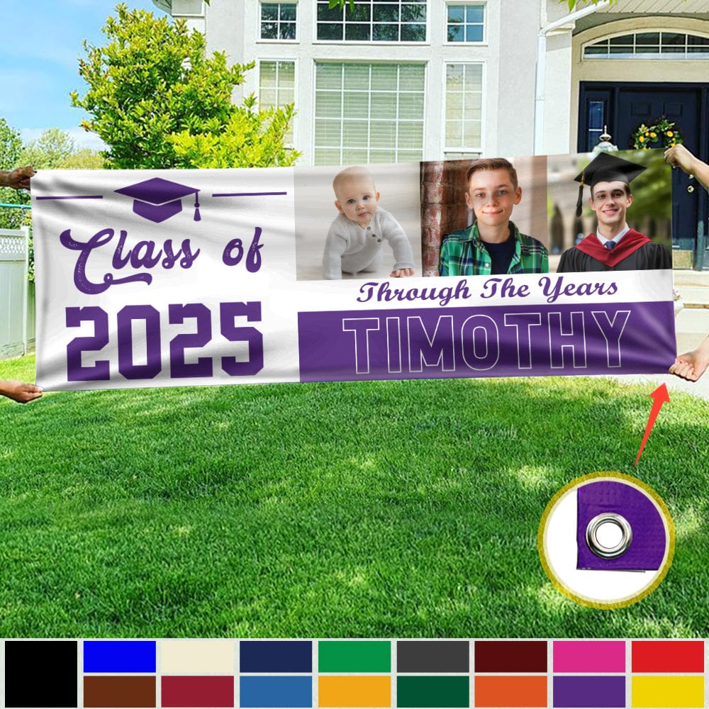 GeckoCustom Custom Photo Through The Years Graduation Banner TH10 892357