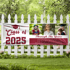 GeckoCustom Custom Photo Through The Years Graduation Banner TH10 892357