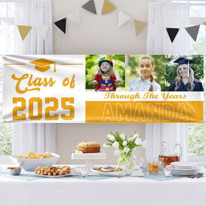 GeckoCustom Custom Photo Through The Years Graduation Banner TH10 892357