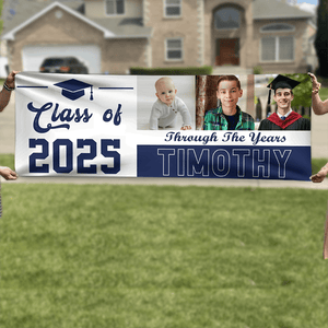 GeckoCustom Custom Photo Through The Years Graduation Banner TH10 892357