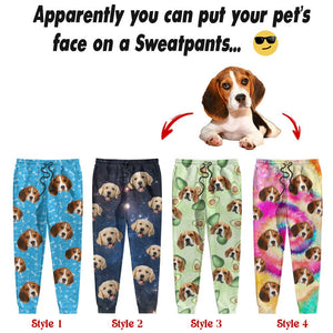 GeckoCustom Custom Photo Tie Dye Background Dog Sweatpants N304 889608