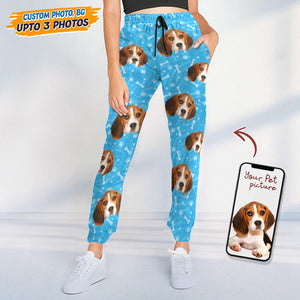 GeckoCustom Custom Photo Tie Dye Background Dog Sweatpants N304 889608