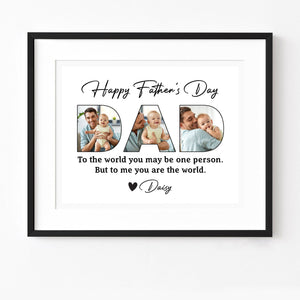 GeckoCustom Custom Photo To Me You Are The World Father's Day Picture Frame TA29 890937