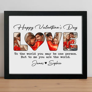 GeckoCustom Custom Photo To Me You Are The World Valentine Picture Frame TH10 892227 Picture Frame / 10"x8"