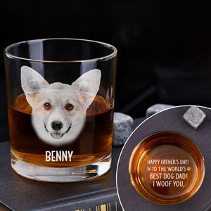 GeckoCustom Custom Photo To The World's Best Dog Dad Rock Glass DM01 890961