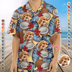 GeckoCustom Custom Photo Tropical Coconut Dog Cat Hawaii Shirt HA75 891100