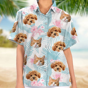 GeckoCustom Custom Photo Tropical Floral Dog Cat Hawaii Shirt TH10 891453