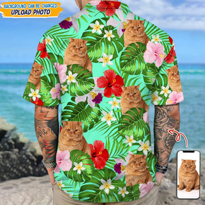 GeckoCustom Custom Photo Tropical Style Cat Hawaii Shirt N304 889467