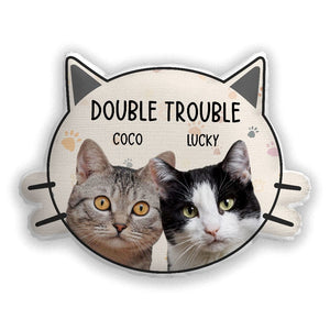 GeckoCustom Custom Photo Trouble Makers Cat Custom Shaped Pillow N304 890797