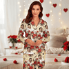 GeckoCustom Custom Photo Vintage Butterfly Roses Couple Pajamas Gift For Valentine's Day HO82 893382