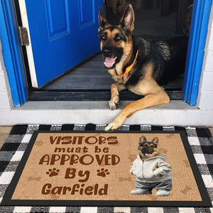 GeckoCustom Custom Photo Visitor Must Be Approved By These Pet Doormat LM32 893077