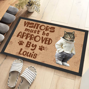 GeckoCustom Custom Photo Visitor Must Be Approved By These Pet Doormat LM32 893077