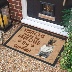 GeckoCustom Custom Photo Visitor Must Be Approved By These Pet Doormat LM32 893077