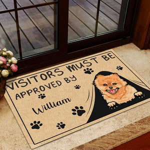 GeckoCustom Custom Photo Visitors Must Be Approved By This Dog Doormat HO82 891232