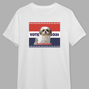 GeckoCustom Custom Photo Vote For President 2024 Dog Shirt T368 889463